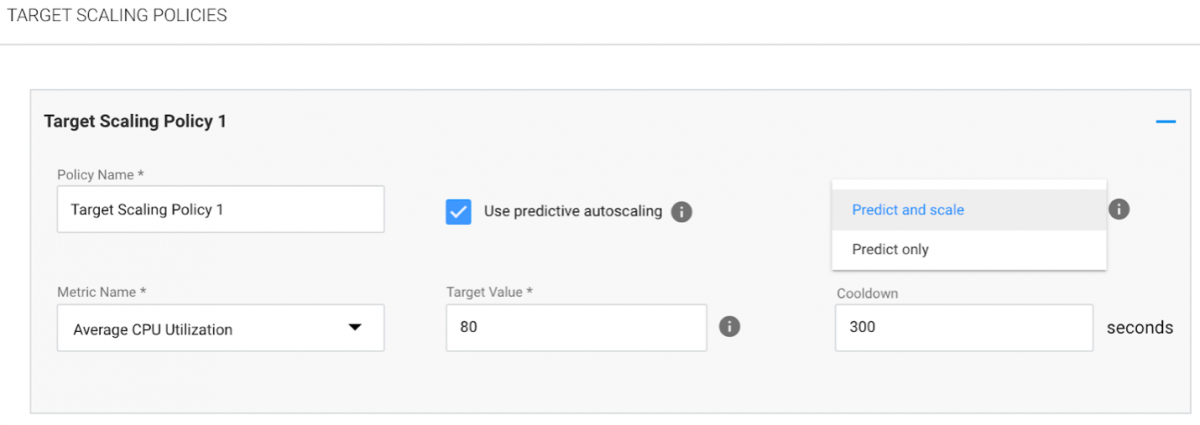 Target scaling policy