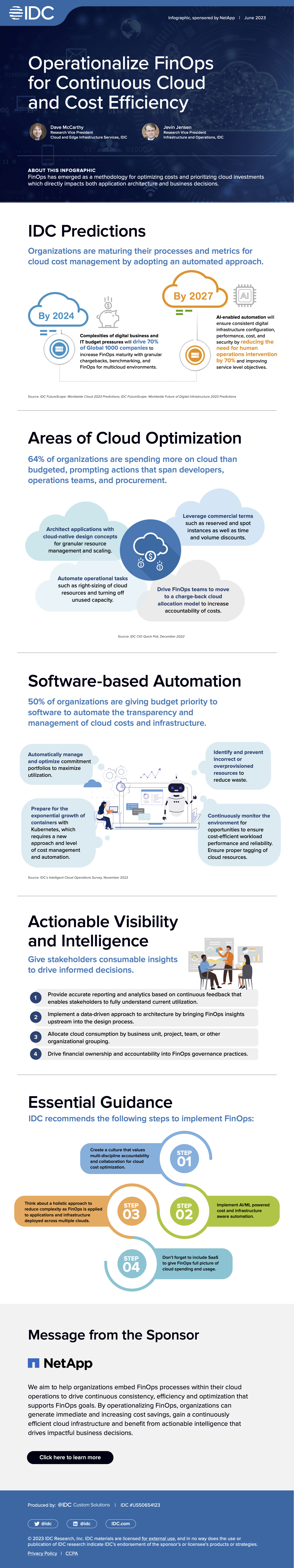 Operationalize FinOps for continuous cloud and cost efficiency (IDC and NetApp infographic)